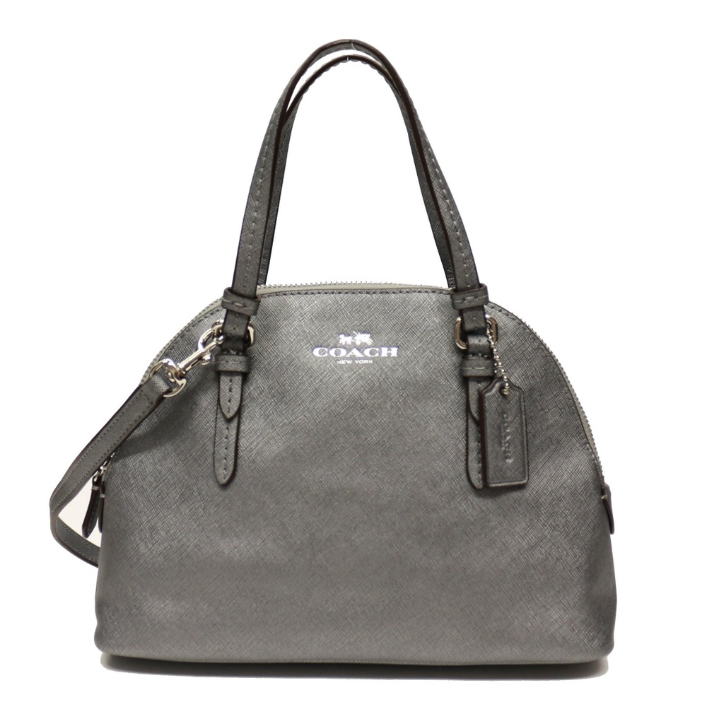 Coach Peyton Leather Mini Domed Satchel Anthracite